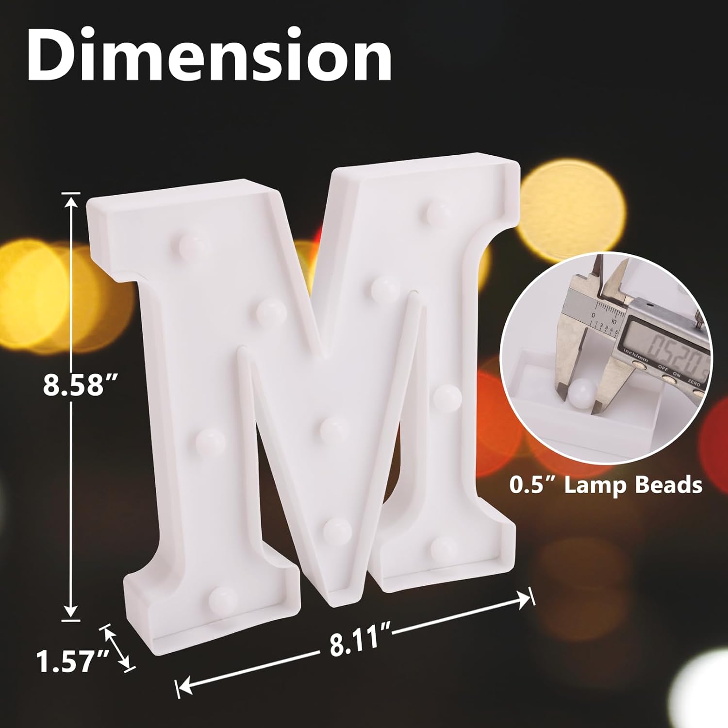 Letrero LED de marquesina, letrero luminoso de 26 letras del alfabeto, letras LED que funcionan con pilas, para luz nocturna, bodas, cumpleaños,