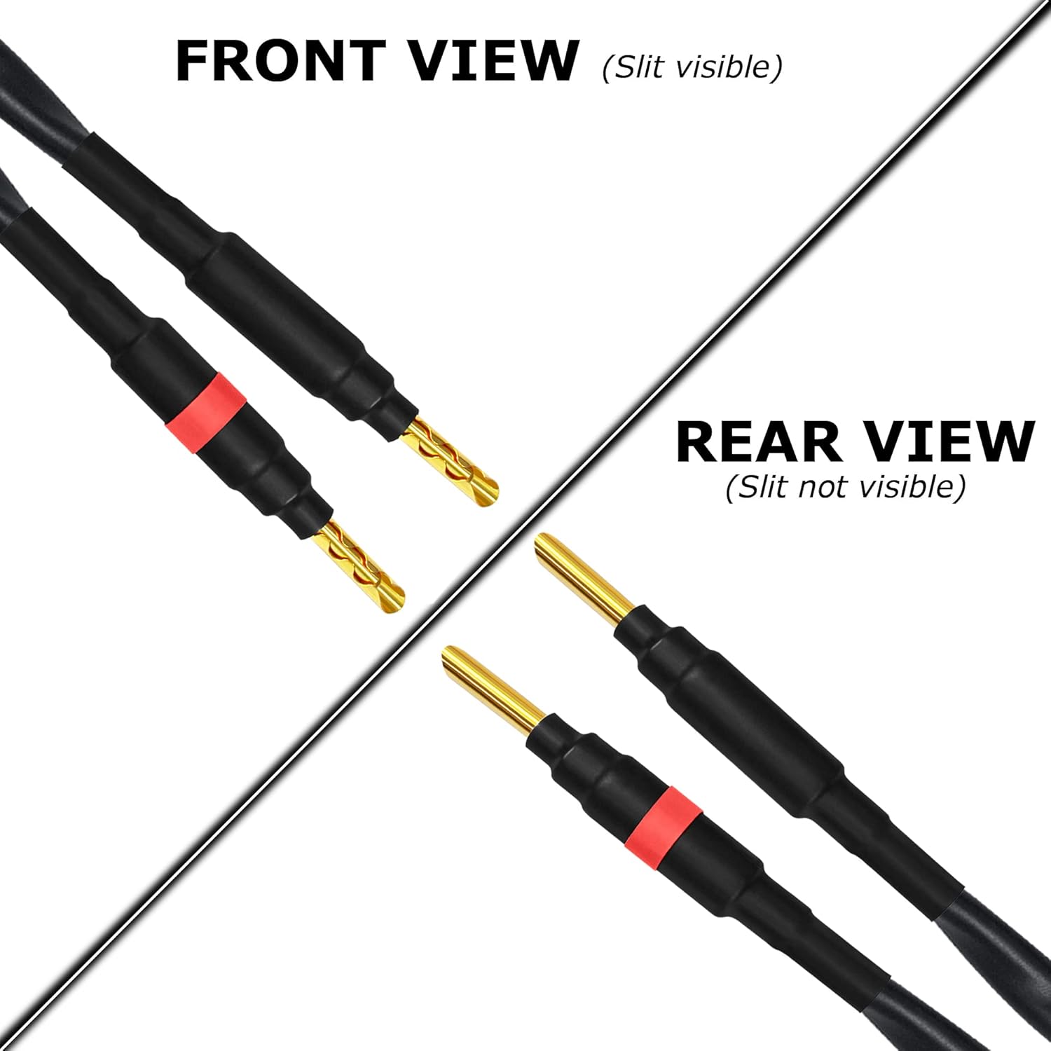 WORLDS BEST CABLES Canare 4S11 de 4 pies  Grado audiófilo  Cable de altavoz único HiFi Star-Quad Bi-Wire para canal central con conectores banana