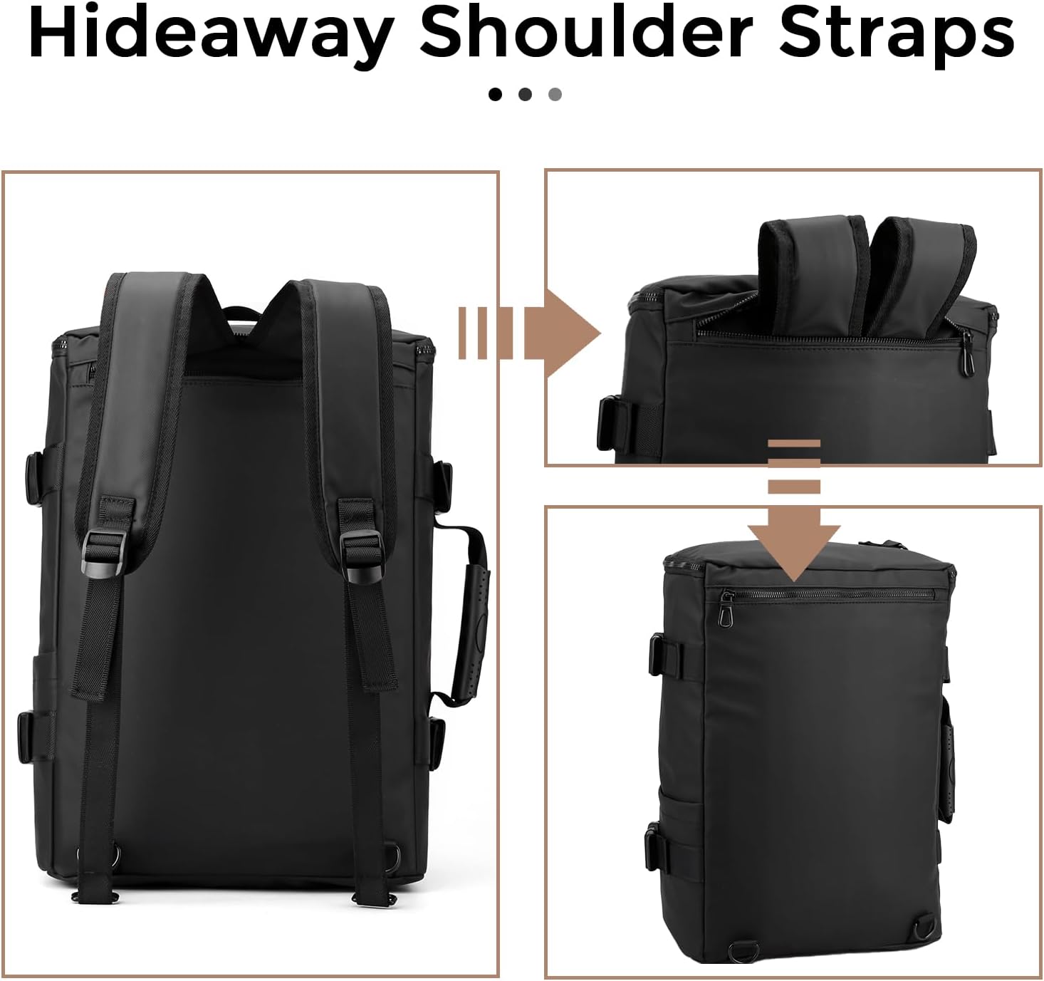 Mochila de viaje para hombre, mochila de viaje con correa para el hombro, resistente al agua, 15.6 pulgadas, para computadora portátil, aprobada