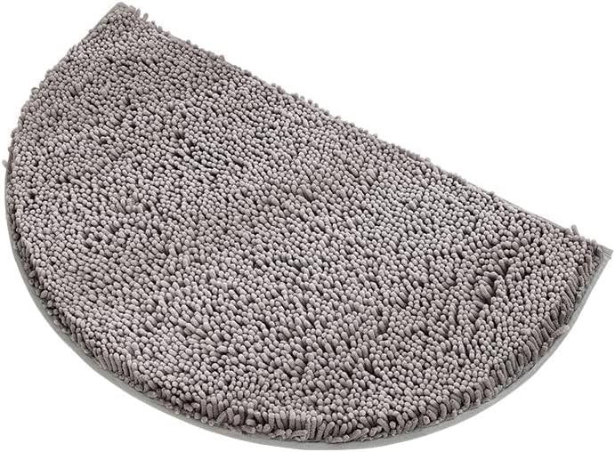 Tapete de baño absorbente de semicírculos, felpilla suave y gruesa, antideslizante, lavable a máquina, se seca rápidamente, tapete para pies peludos