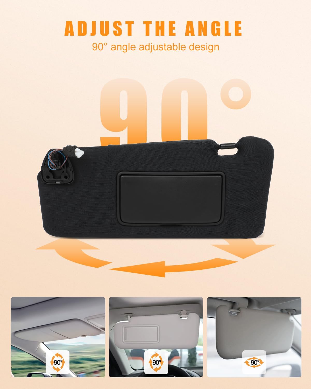 OCPTY Visera solar compatible con Nissan 370Z con techo corredizo (negro, lado izquierdo del conductor)