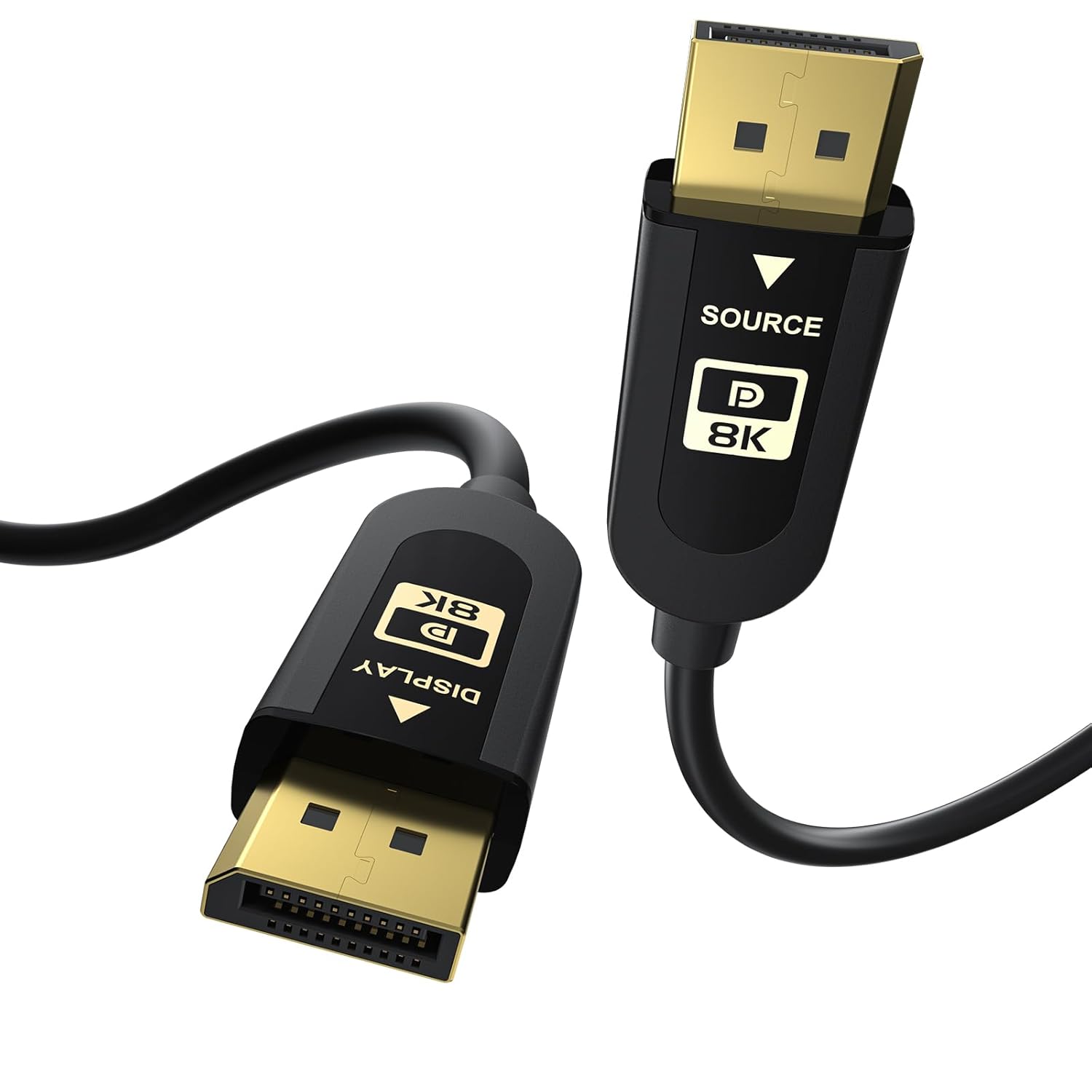 FIBBR Cable DisplayPort 2.1 certificado, cable DP2.1 de 80 Gbps para pantalla de video, cable de puerto compatible con 16K 60Hz, 10K 60Hz, 8K 60Hz,