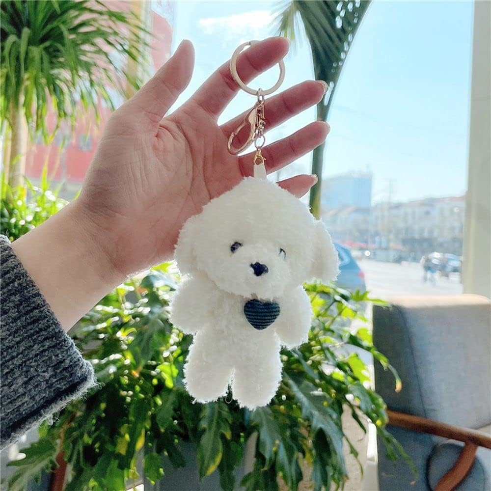 Lindo llavero de osos de peluche, pequeño oso de peluche suave, llavero de animales de peluche esponjosos, regalo para niñas y mujeres (oso marrón)