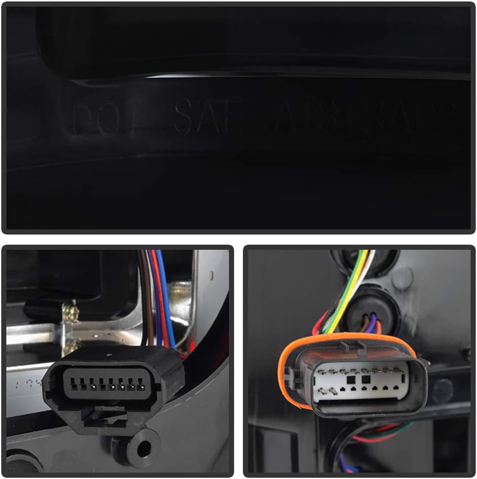 ACANII – Para Ford F150 2015 2016 2017 con sensor de punto ciego negro ahumado completo LED tubo de luz trasera luces traseras par