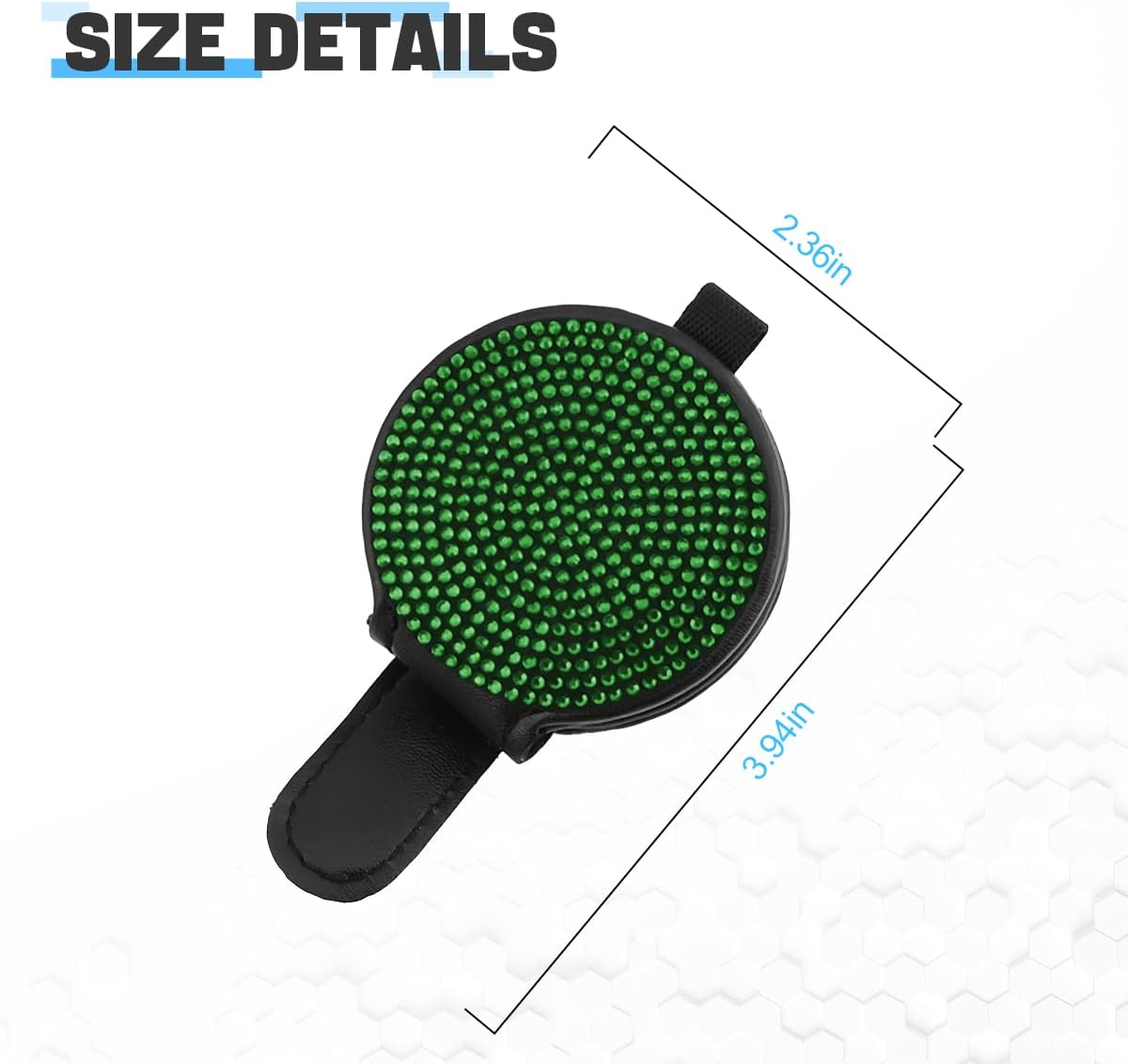 Blilo Soporte brillante para lentes de sol para visera solar de automóvil, soporte magnético de cuero para lentes con clip para tarjeta de boleto,