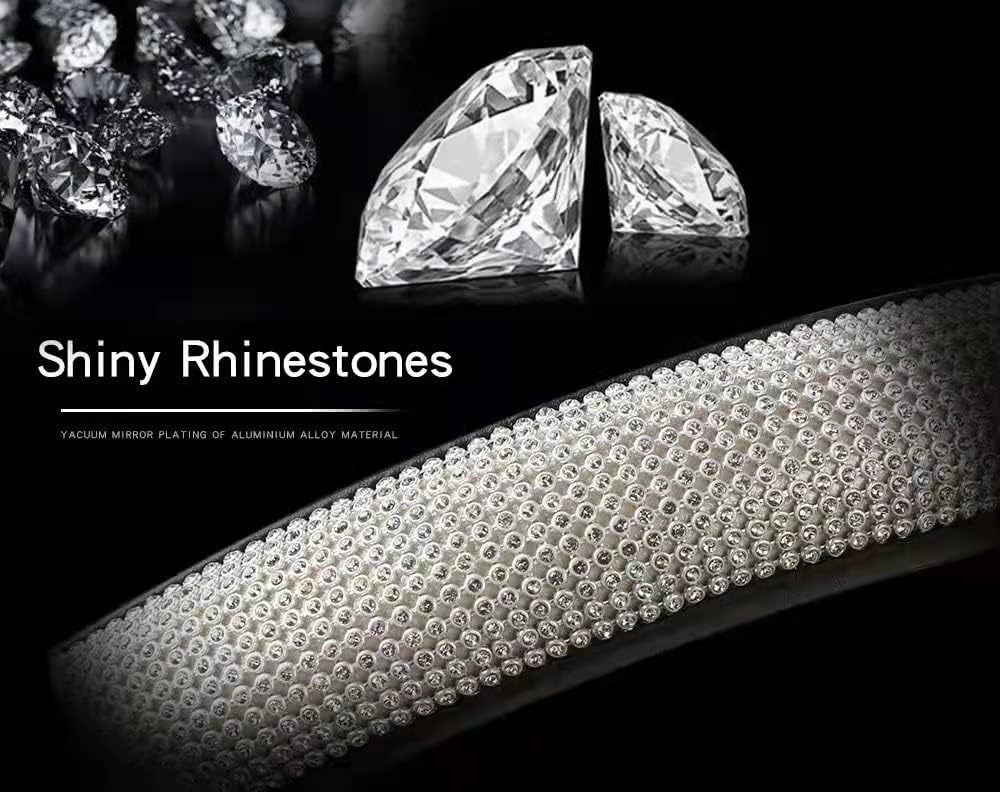 Genérico Bling – Rueda de cuero de diamante para mujeres y niñas con rinoceronas de cryal, ajuste universal para rueda de automóvil de 15 horas,