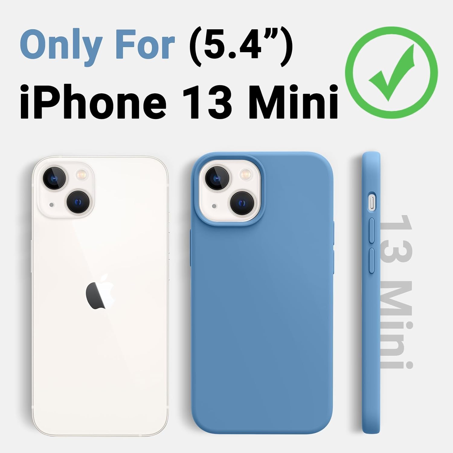 AOTESIER Funda para iPhone 13 Mini, protección militar a prueba de golpes, funda de silicona líquida con forro de microfibra suave antiarañazos,