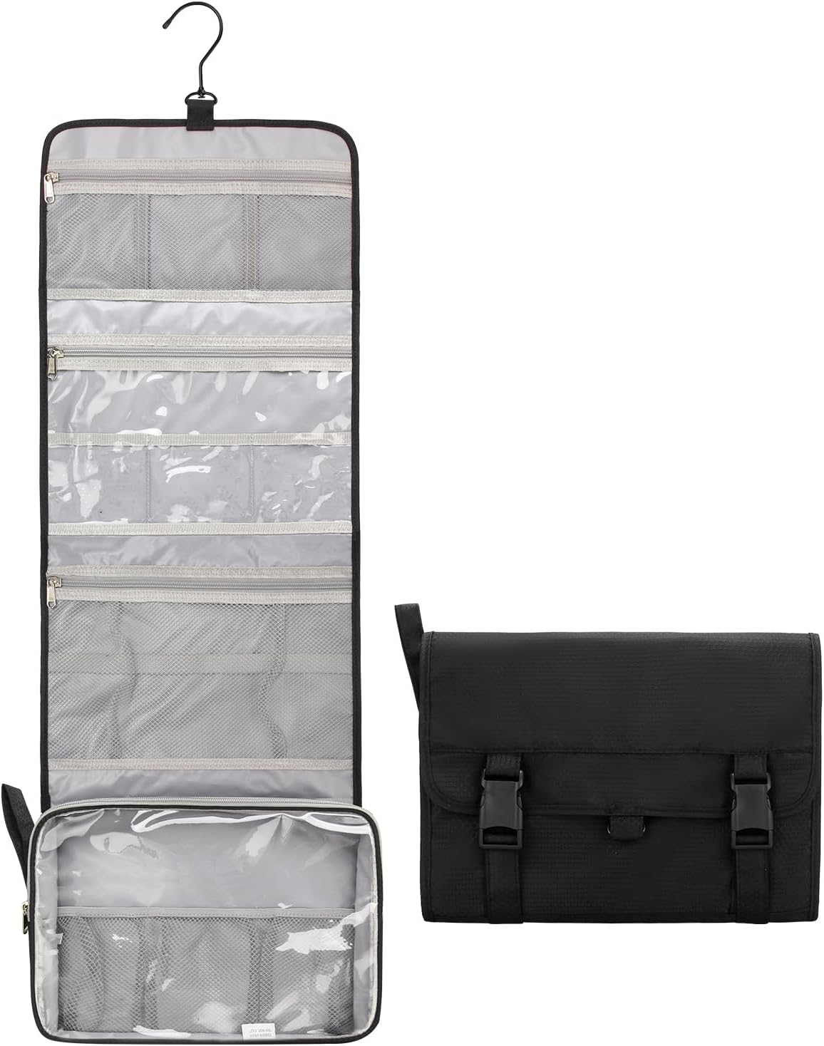 Relavel Neceser colgante para hombres y mujeres para viajar, 02-Negro, Neceser colgante