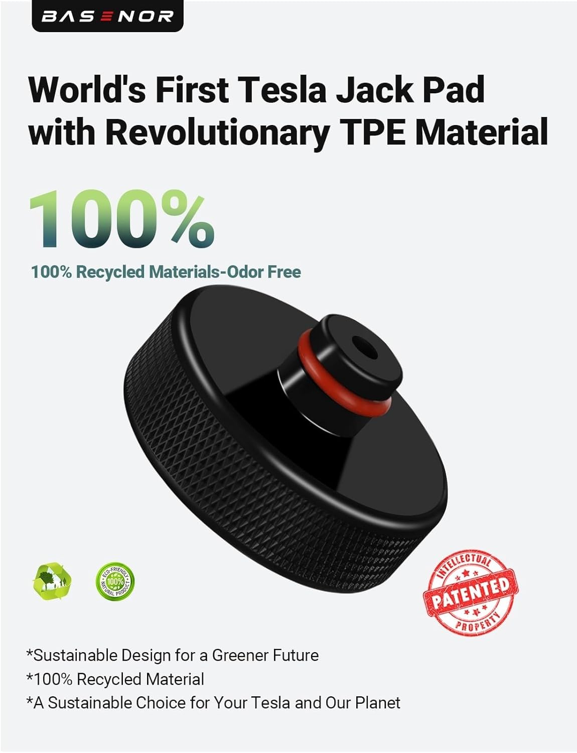 BASENOR Tesla Pucks, herramienta adaptadora de almohadilla elevadora con material TPE accesorios para proteger y chasis, se adapta a Tesla Model