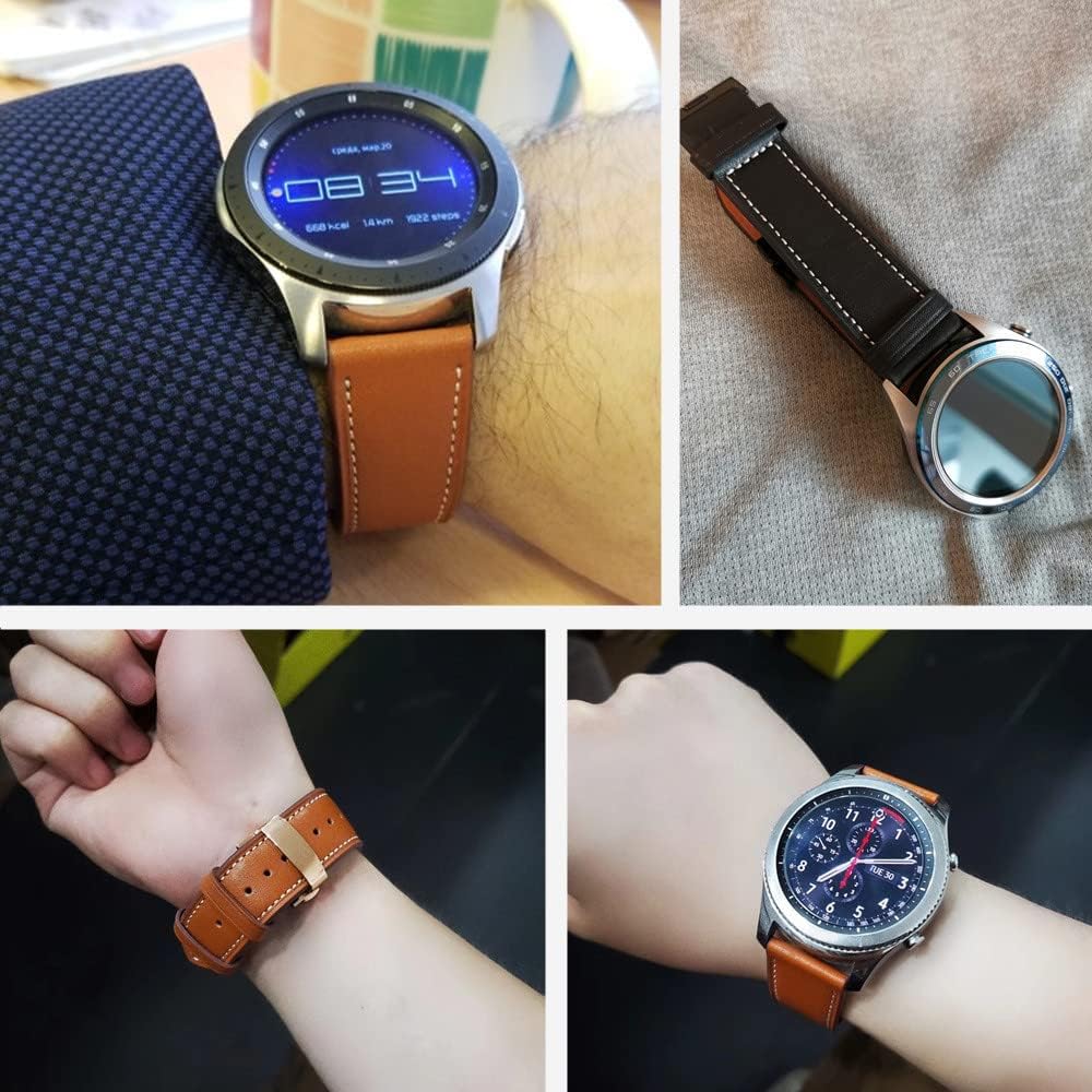 Correa de cuero para Samsung Galaxy Watch 5 Band 1.575 in 1.732 inGalaxy Watch 5 Pro Band 1.772 inGalaxy Watch 4 Band 1.575 in 1.732 in4 Classic