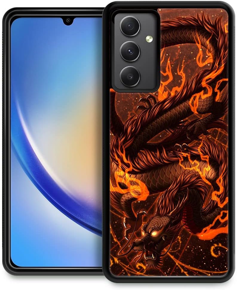 DJSOK Funda compatible con Samsung Galaxy A54 5G, diseño de lujo de dragón, policarbonato duro, a prueba de arañazos, TPU suave, a prueba de golpes,