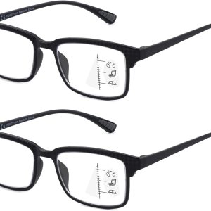 CARA – Paquete de 2 lentes de lectura multienfoque progresivo para hombres mujeres bloqueo de luz azul lector de computadora con bisagras de resorte CARA – Paquete de 2 lentes de lectura multienfoque progresivo para hombres mujeres bloqueo de luz azul lector de computadora con bisagras de resorte