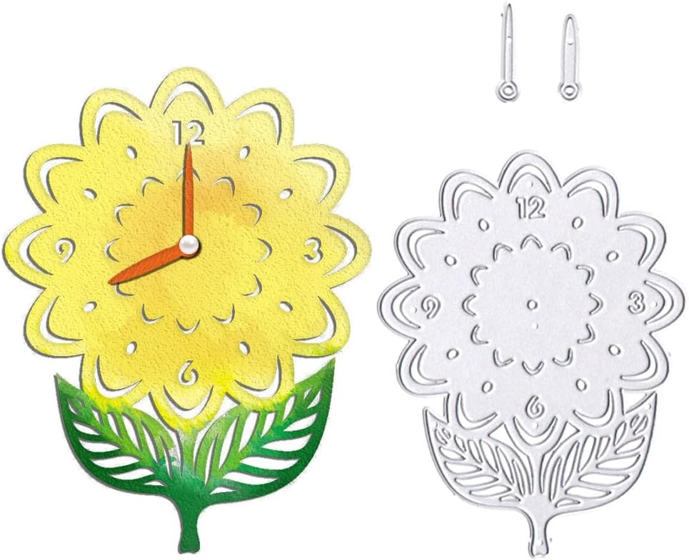 Troqueles de corte de metal con girasoles otoñales para hacer tarjetas, fondo de reloj de flores, troquelados, plantas de Acción de Gracias,