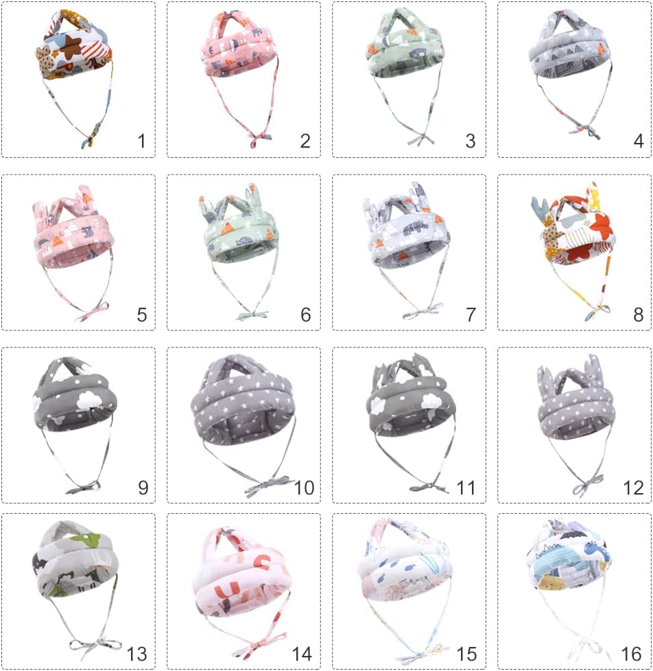 ikasus Protector de cabeza de bebé, gorro de protección de cabeza para niños pequeños, casco de protección suave para bebé, casco de seguridad sin