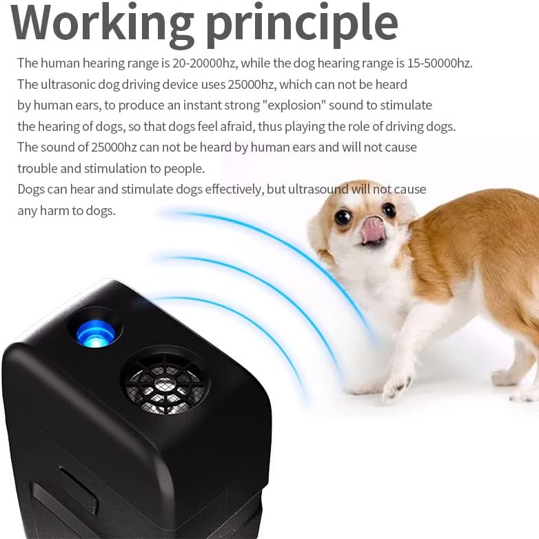 AlphaDesignLuxe, dispositivo ultrasónico antiladridos para disuasión de ladridos de perro, herramienta de entrenamiento de mascotas al aire libre,