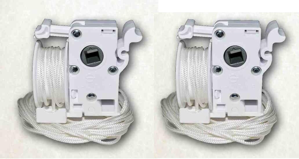 Inclinador de plástico blanco precableado para persianas horizontales de ventana de 2 pulgadas (2 unidades)