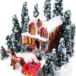 beertoy Decoración de edificios coleccionables de Navidad, figuras de pueblo de Navidad, luz LED para decoración del hogar, regalo de resina, adorno beertoy Decoración de edificios coleccionables de Navidad, figuras de pueblo de Navidad, luz LED para decoración del hogar, regalo de resina, adorno