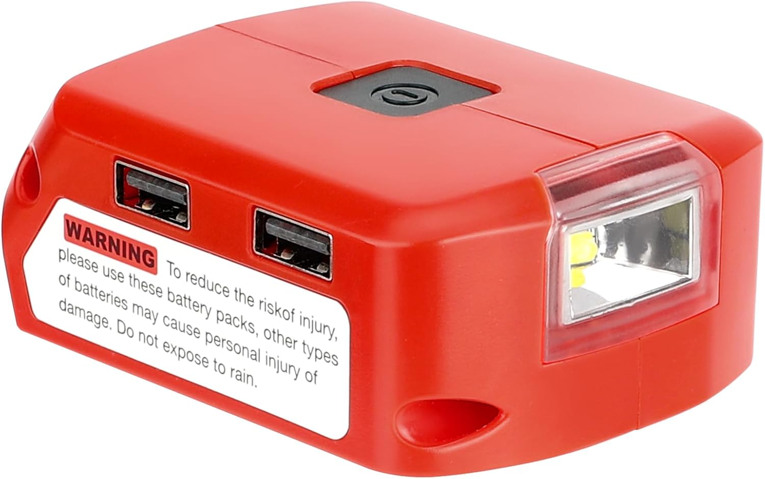 Cargador USB de 18 V para batería de iones de litio Milwaukee M18, adaptador de batería con luz de trabajo LED de 140 lúmenes, cargador USB dual y