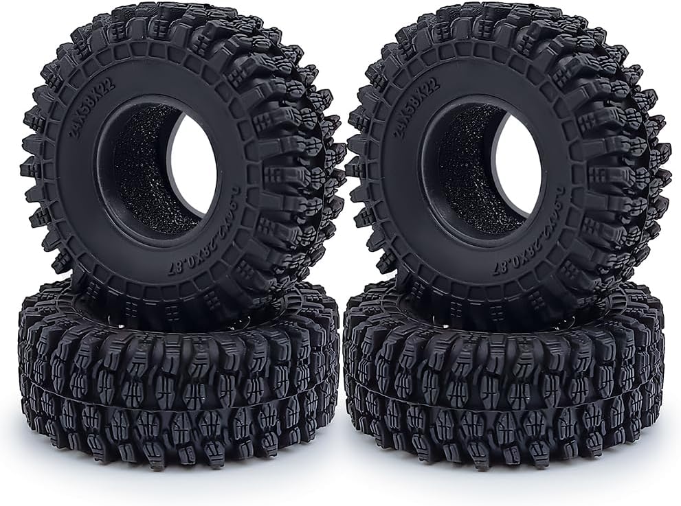4 neumáticos 1.0 para terreno de barro de goma suave de 2.283 in para 118 Tra-xxa Trx4m 124 Axial SCX24 RC Crawler Car, B