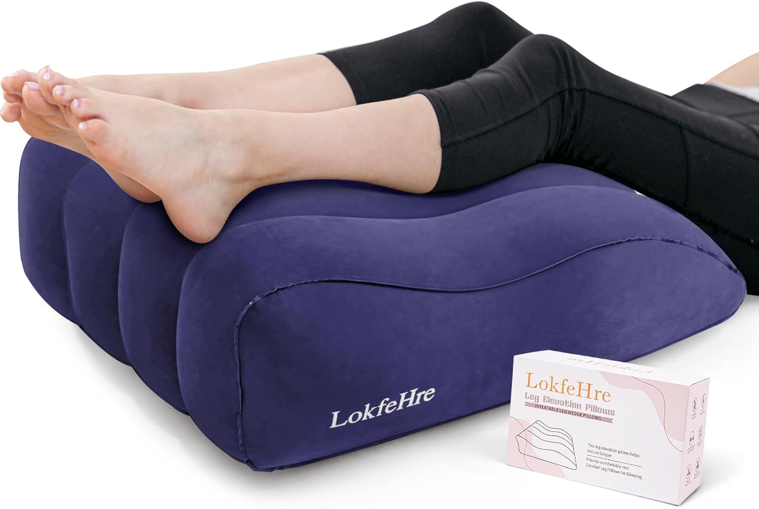 Almohada de cuña para dormir  Almohada inflable de elevación de piernas para hinchazón, circulación, alivio del dolor de piernas y espalda, soporte
