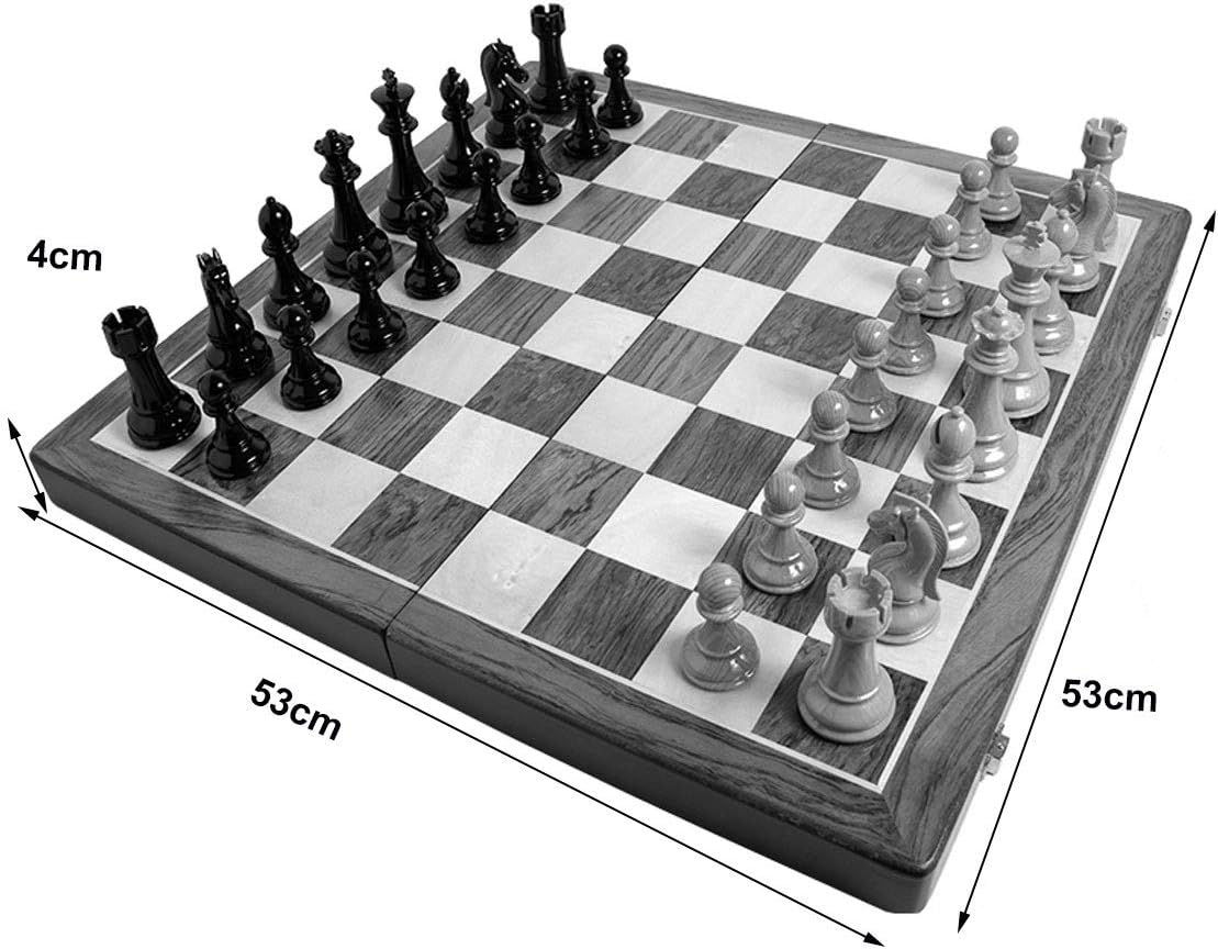ROLTIN Chess Set, Folding Metal Chess Set Chess Game Board Set with Storage Slots Travel Chess Board Educational