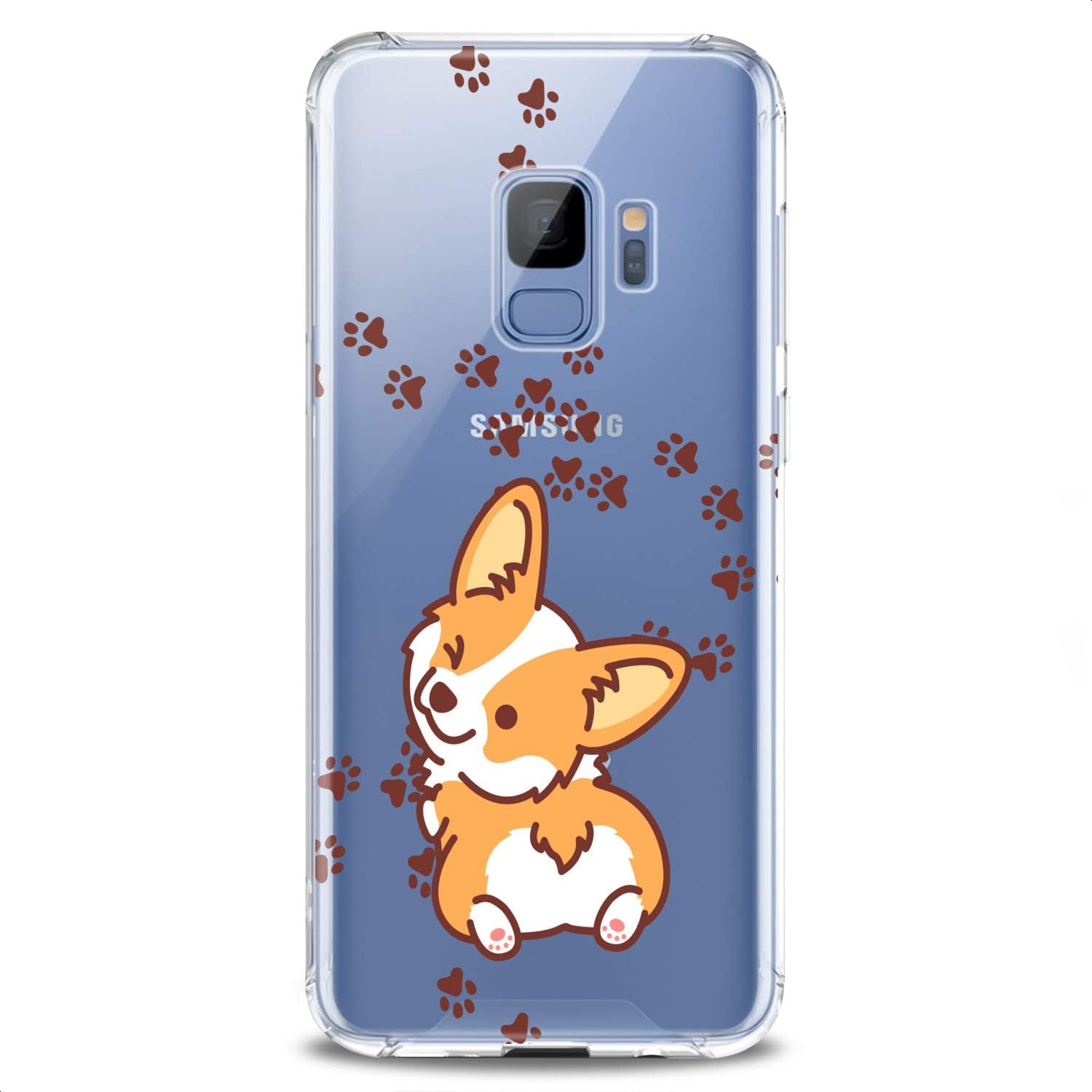 Funda compatible con Samsung S23 S22 Plus S21 FE Ultra S20+ S10 Note 20 5G S10e S9 Design Corgi Kawaii Cute Funny Animals Teen Print Dog Puppy Wink