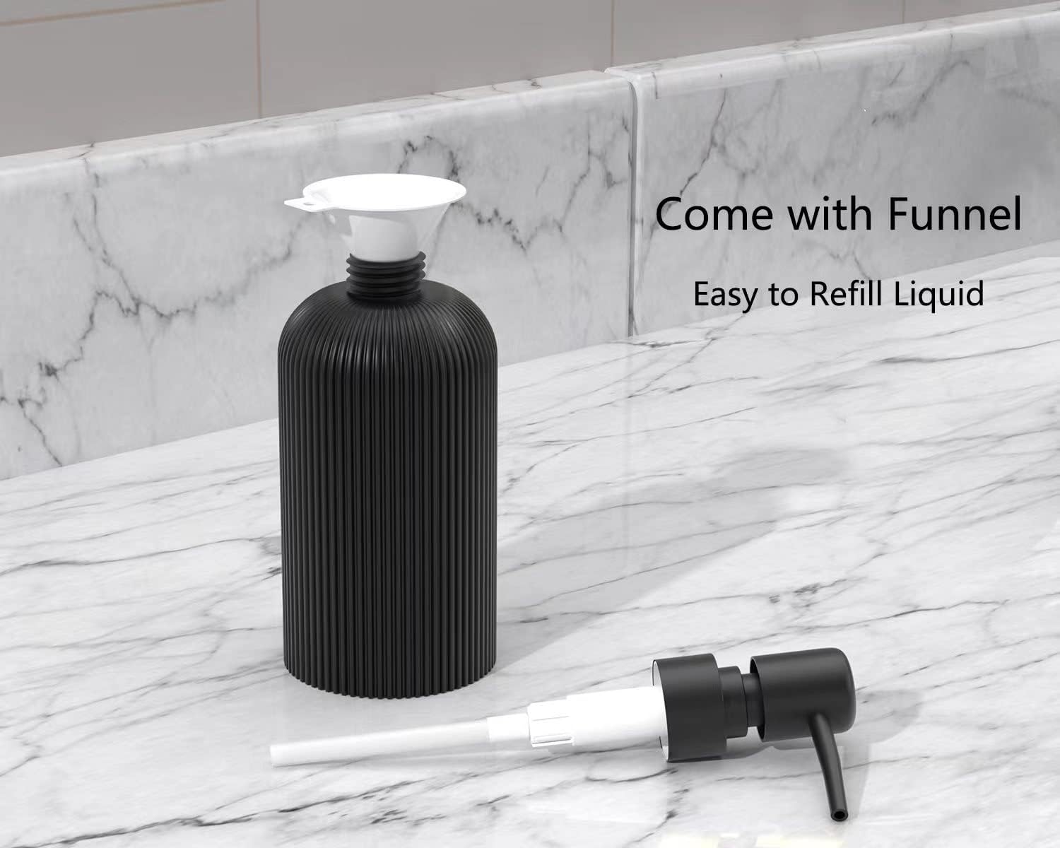 LKKL Paquete de 2 dispensadores de jabón, dispensador de jabón para platos y dispensador de jabón de manos para cocina y baño, dispensador de jabón