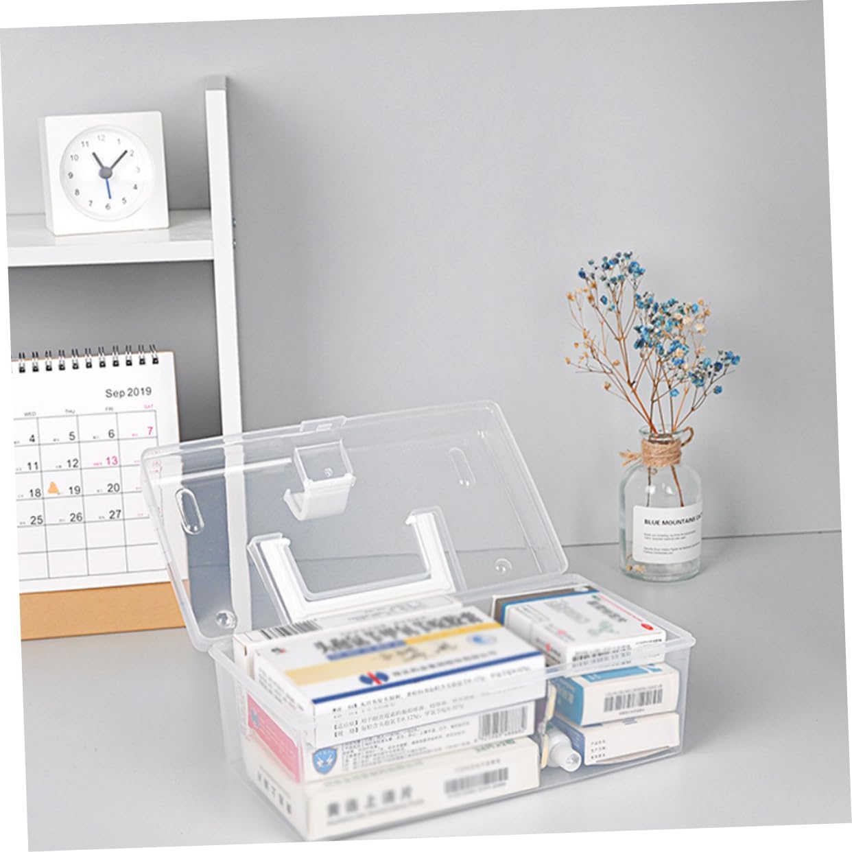 TIDTALEO Caja Mini Caja de Medicina Cajas de Almacenamiento de Plástico Contenedor Transparente Caja de Medicamentos Recipiente de Primeros Auxilios