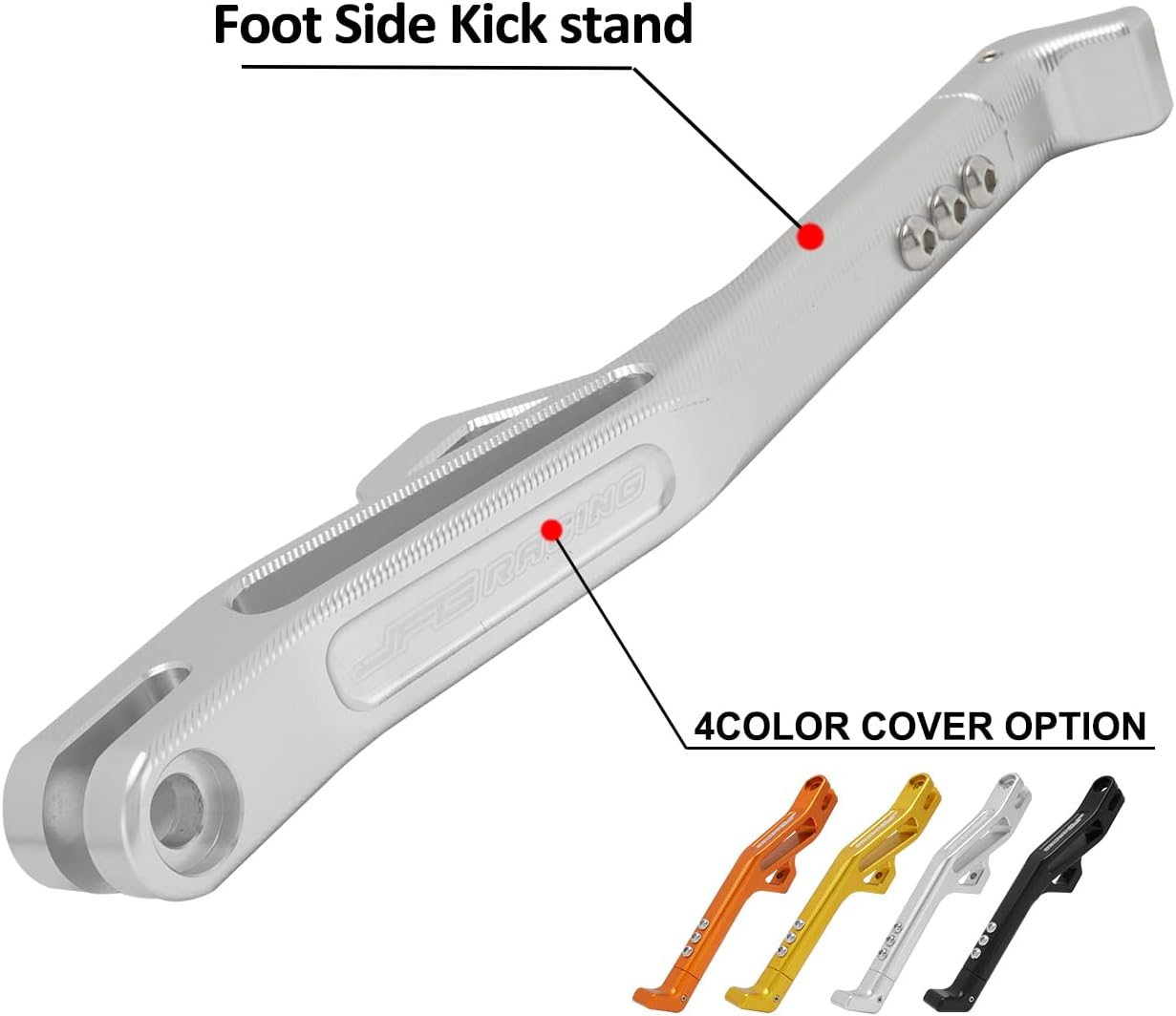 JFG RACING Sur Ron Kickstand, soporte lateral de aleación de aluminio CNC ajustable para Surron Light Bee SX Segway X160X260 Talaria Sting Sliver