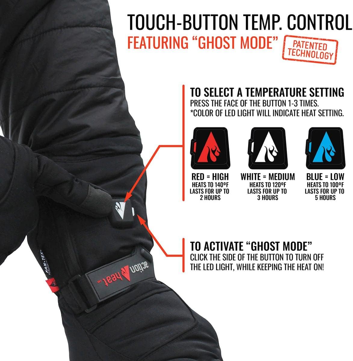 ActionHeat 5V Lightweight Battery Heated Gloves for Women – Waterproof Membrane, 3 Heat Levels, 8 Hours Heat