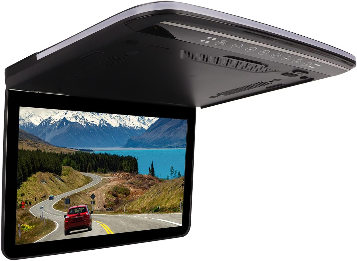 Monitor de techo de automóvil de 13.3 pulgadas, pantalla panorámica TFT de 169, reproductor de video superior de coche HD de 1080P con luz de doble