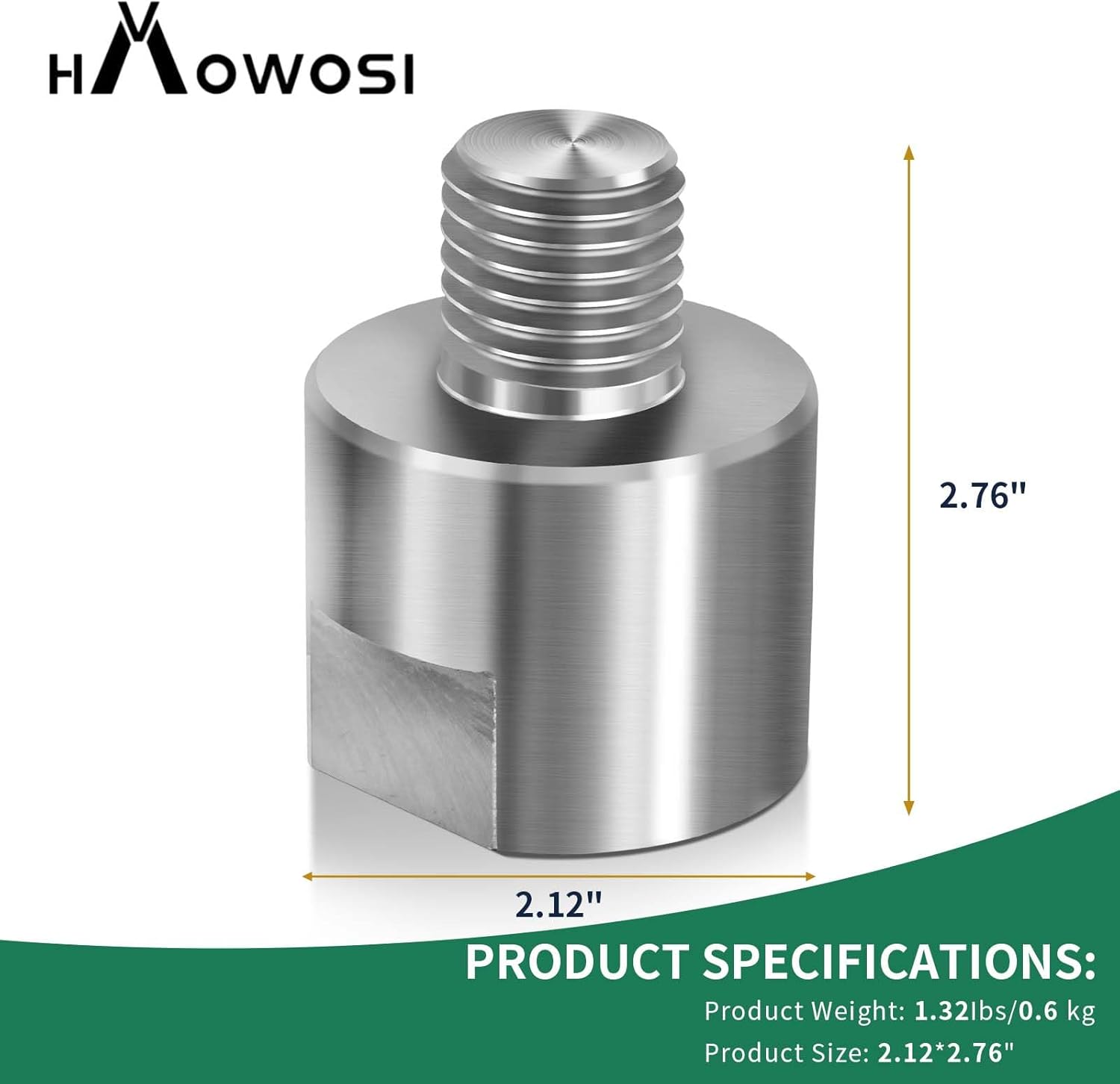 Adaptador de husillo de cabezal de torno, convierte 1-14 “x 8TPI a 1” x 8TPI para torno de carpintería