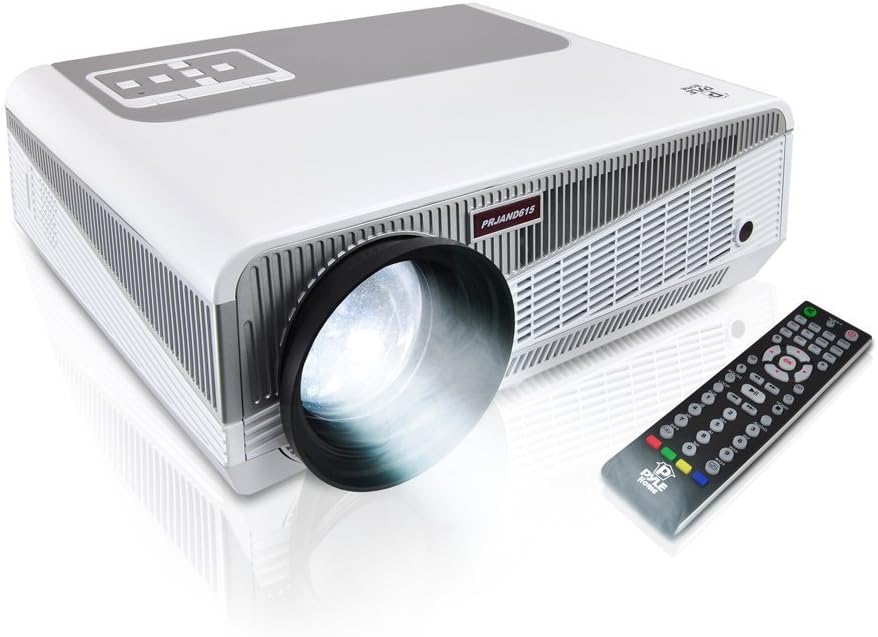 Pyle Full HD 1080p Hi-Res Mini Proyector de Cine de Video Inteligente Portátil de Cine en Casa – Computadora Android de doble núcleo integrado,
