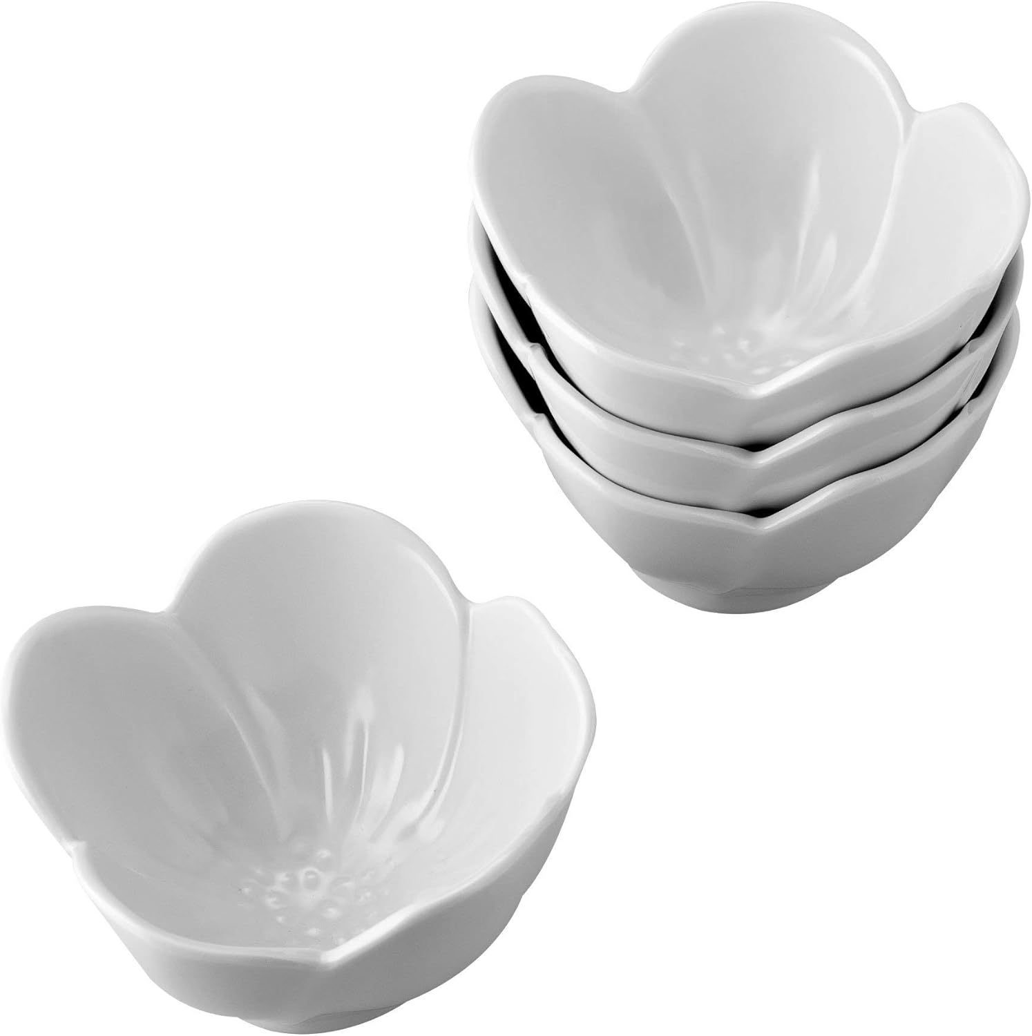 UP ware – Tazones de postre con forma floral, cuencos de melamina para helado, cuencos pequeños de preparación, duraderos y sin BPA, para salsa de