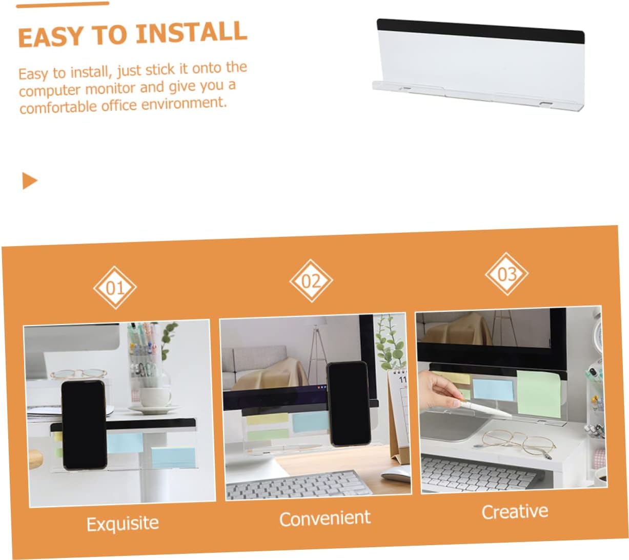 ULTECHNOVO 2 unids Mensaje Paquete Estante Monitor Panel lateral Notas Tableros Memo Pad Monitor Mensaje Tablero de notas Tablero de notas Tablero