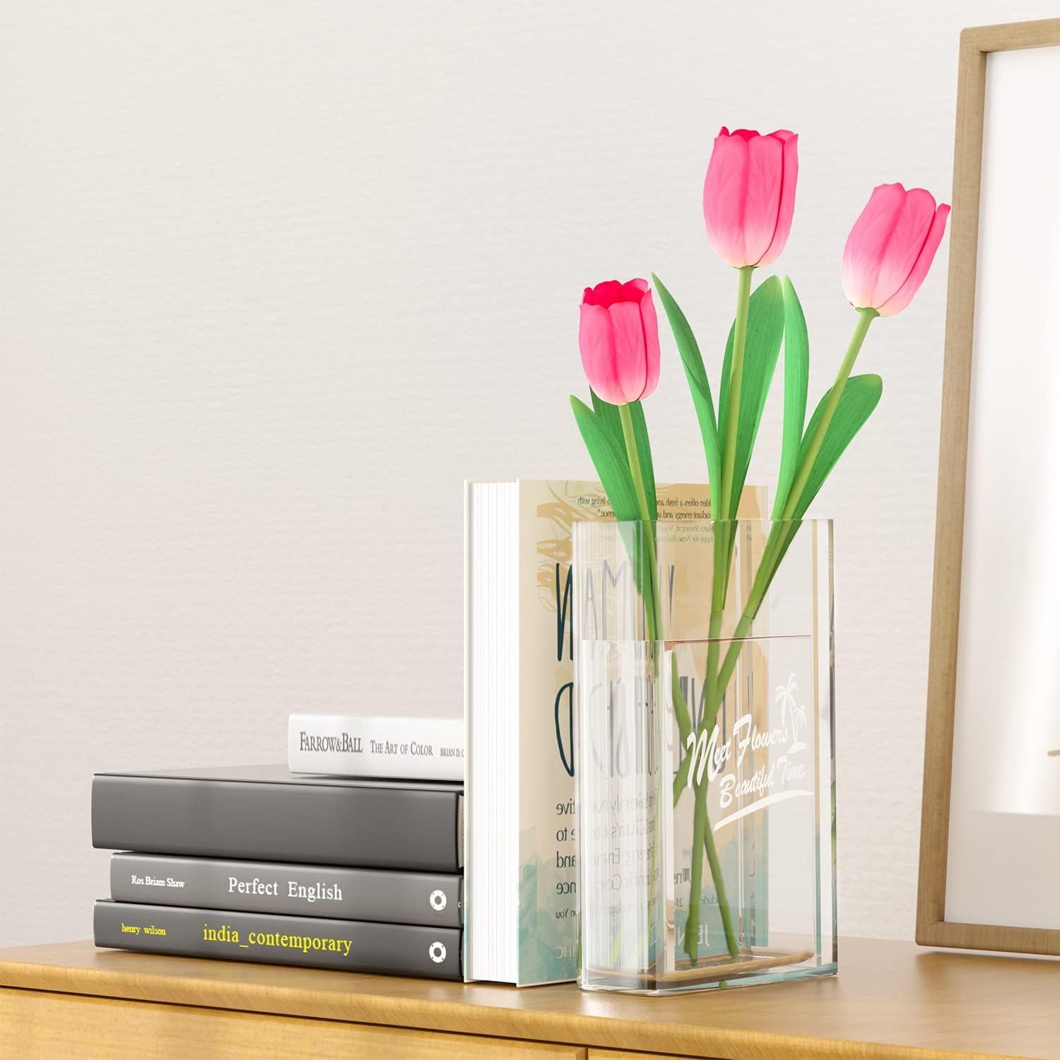 Florero para flores, florero para decoración de habitación, bonito jarrón acrílico, regalos únicos para mujeres, jarrón estético moderno para