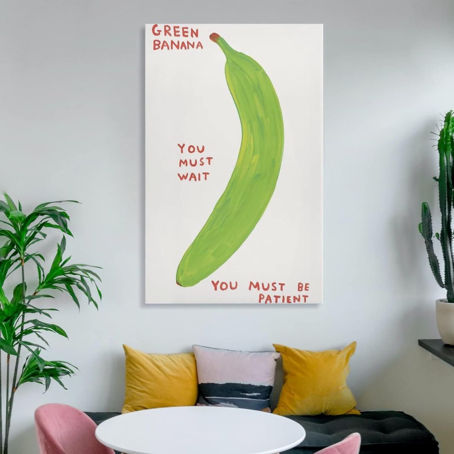 Póster de arte de frutas David Shrigley Green Banana Wall Pictures Wall Art Paintings Lienzo Decoración de pared Decoración del Hogar Sala de estar