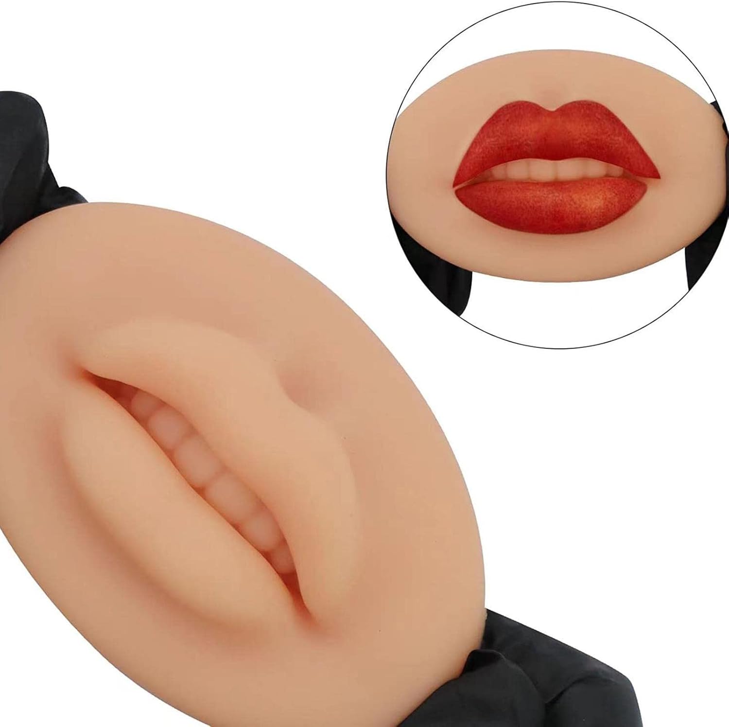 Modelo de labios de silicona, modelo de boca de silicona suave 3D, piel de práctica de silicona flexible, modelo de labios falsos de silicona para