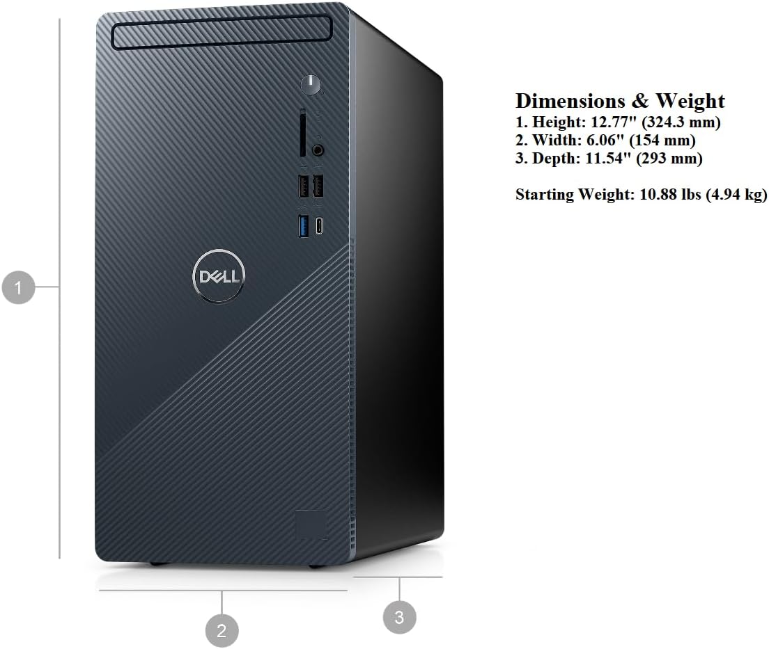 DELL Computadora de escritorio Inspiron 3020 Tower 2023, Intel Core i7-13700 de 13 generación, gráficos Intel UHD 770, Bluetooth, WiFi, USB 3.1,