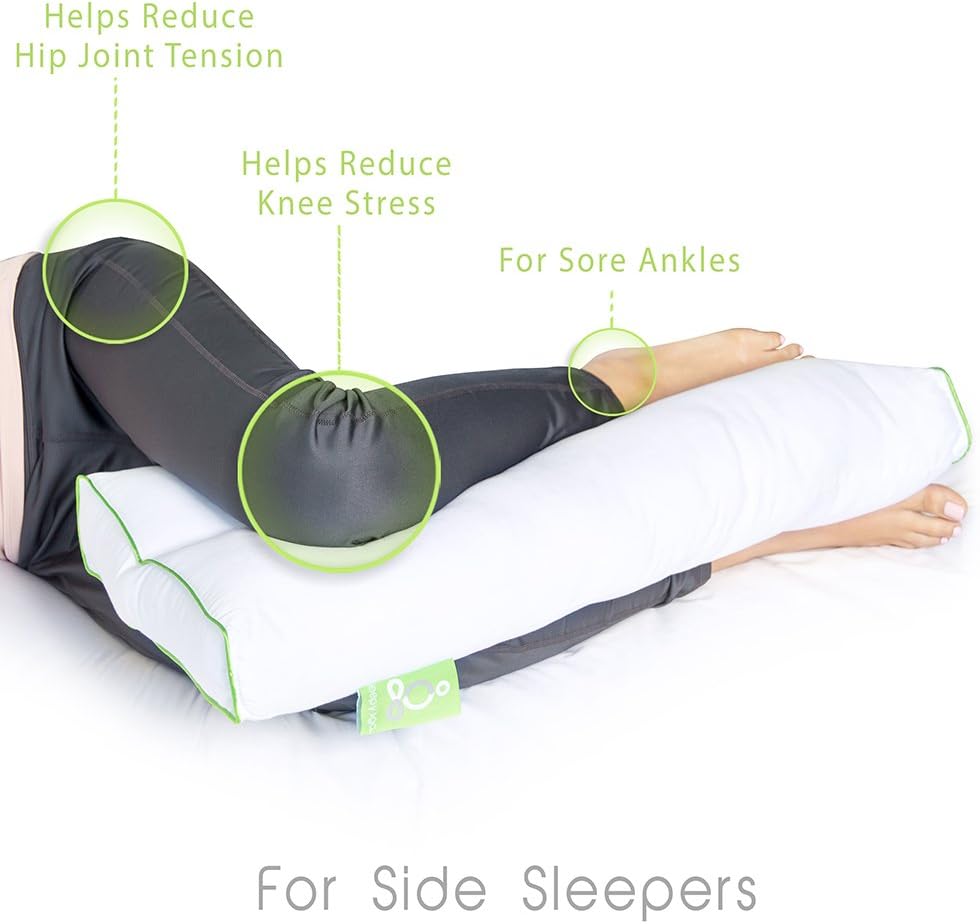 Sleep Yoga Almohada alternativa de plumón de diseño ergonómico para soporte de rodilla, hipoalergénica y lavable, 26 x 13 x 3 pulgadas, talla única,