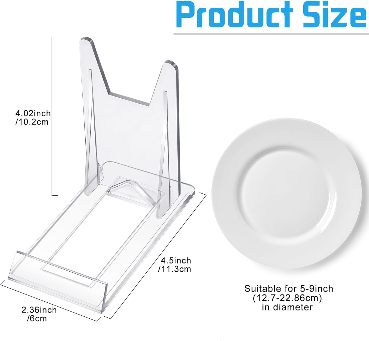 Tuanse Paquete de 40 soportes de acrílico para placa transparente, caballete ajustable, mini soporte para exhibir platos, libros, marcos de fotos,