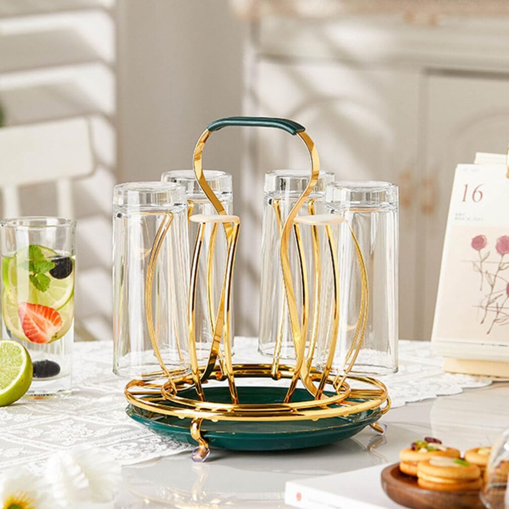 Alipis Soporte de metal para taza de árbol, soporte para mostrador, 6 ganchos para taza de café, soporte para exhibición de tazas de café,