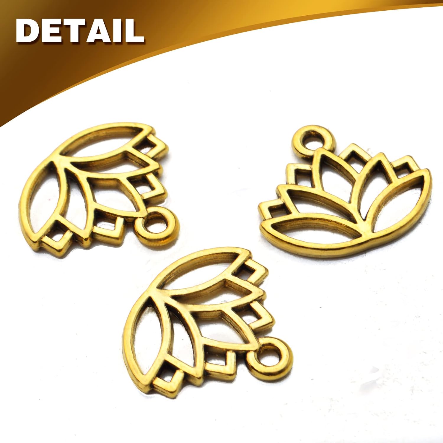 100 dijes de loto de aleación, para yoga, flor de loto, abalorios, suministros de manualidades para manualidades, collares, pulseras, joyería,