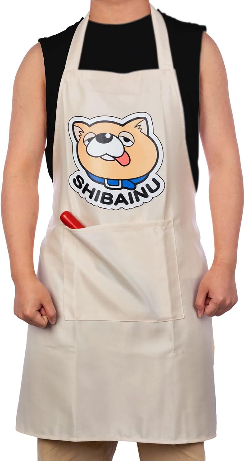 Evere Delantal de The Way of the Househusband – Anime Gokushufudo lindo Shiba Inu impreso Cocinar Cosplay disfraz