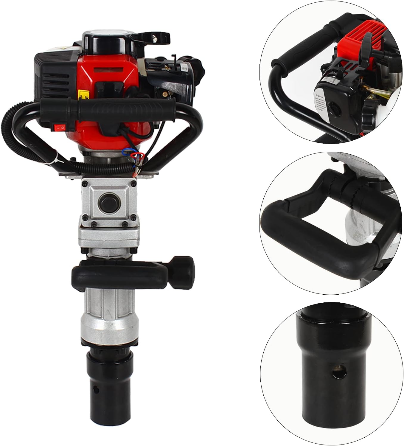 2 tiempos Gasolina Power T Post Driver Pila Motor Cerca Post Hole Digger 32.6CC Gas-Powered Farm & Home Series Post Driver