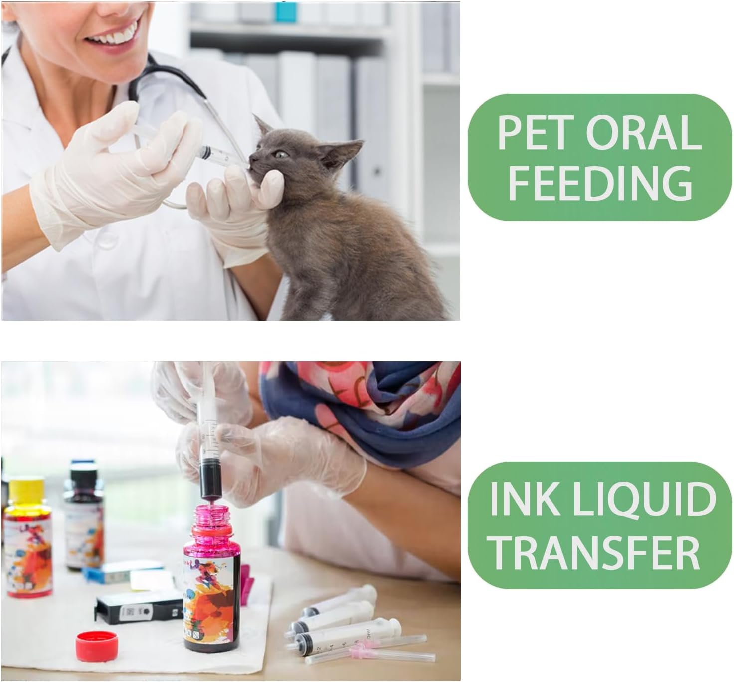 Jeringa de 0.2 fl oz para líquidos, alimentos, orales, laboratorios científicos, medición, dispensación, adaptador a presión, manualidades, punta