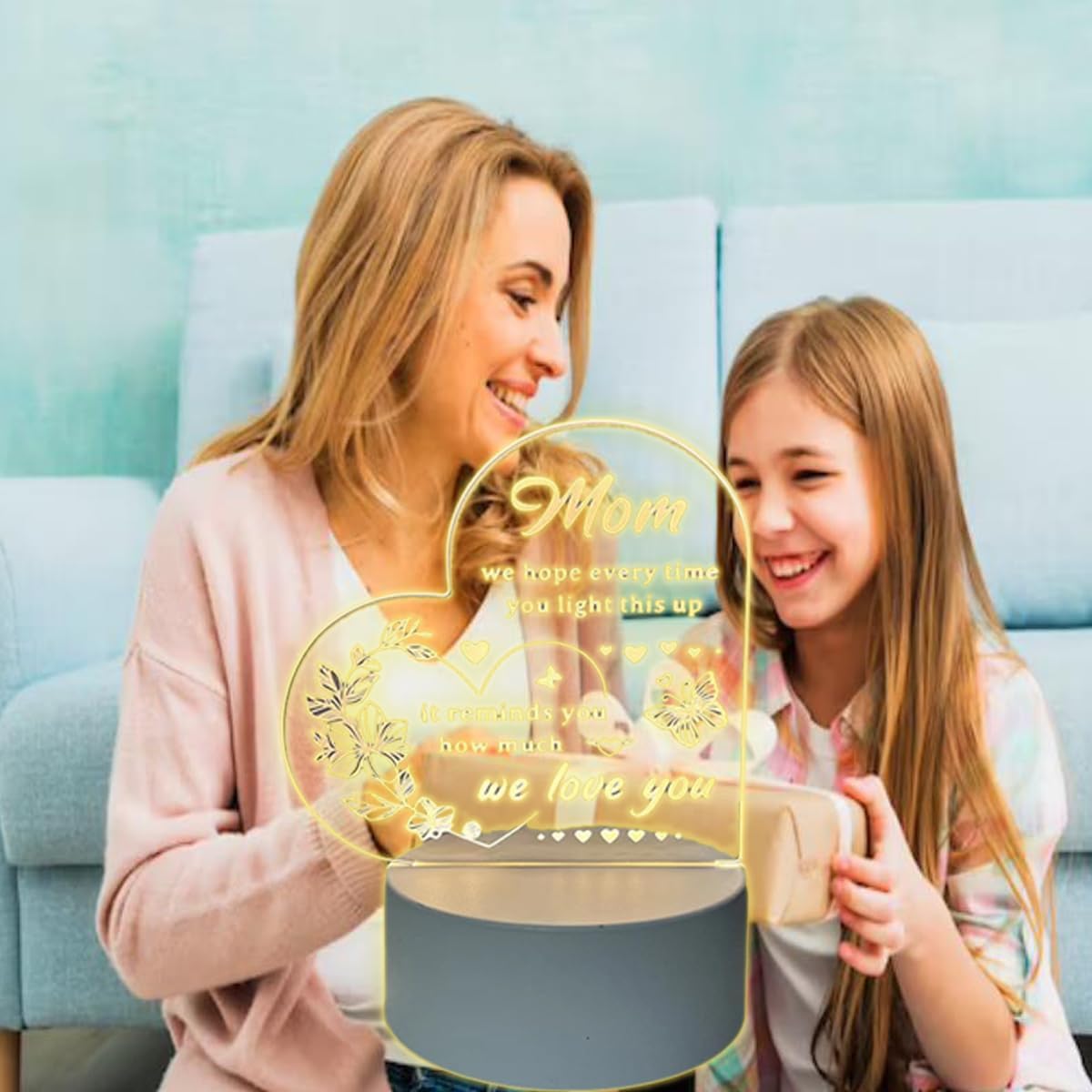 Regalos para mujeres, regalos de cumpleaños para mamá, regalos de Navidad para mujeres, lámpara de luz nocturna grabada en acrílico, regalos para