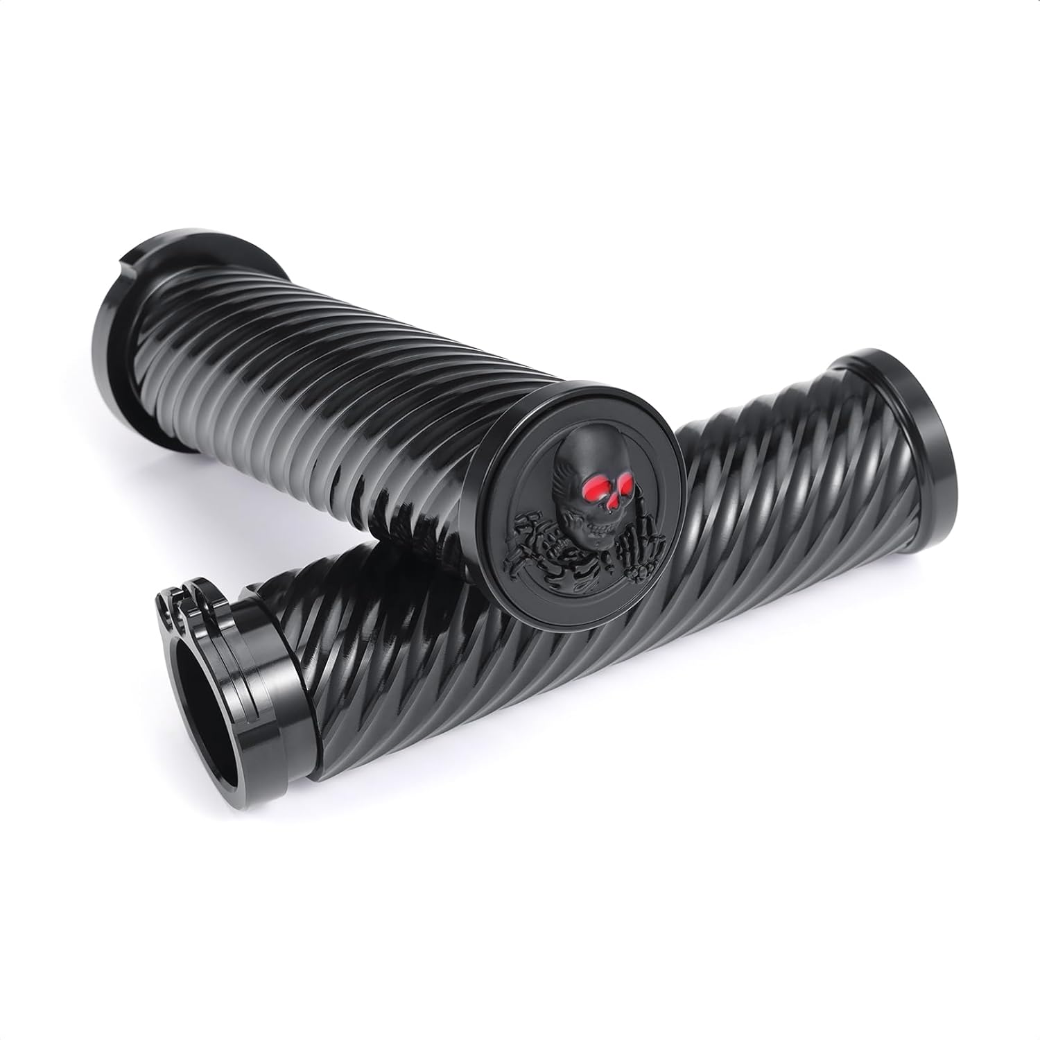Manillar CNC de aluminio negro para motocicleta, agarre para Harley Sportster Touring Dyna Softail