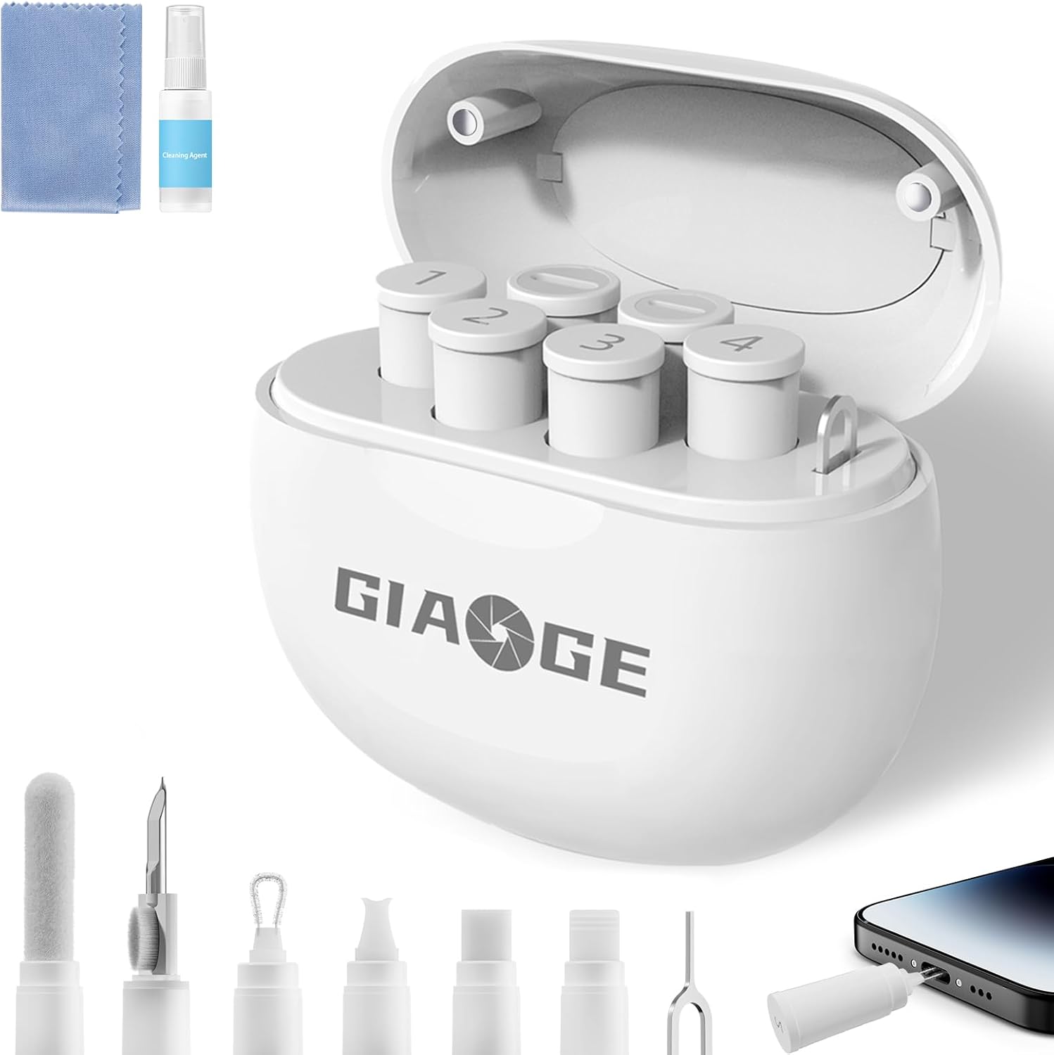 Kit de limpieza para iPhone para puerto de carga, kit limpiador multi7 en 1, herramienta de limpieza de teléfono, reparación para iPhone y cable de