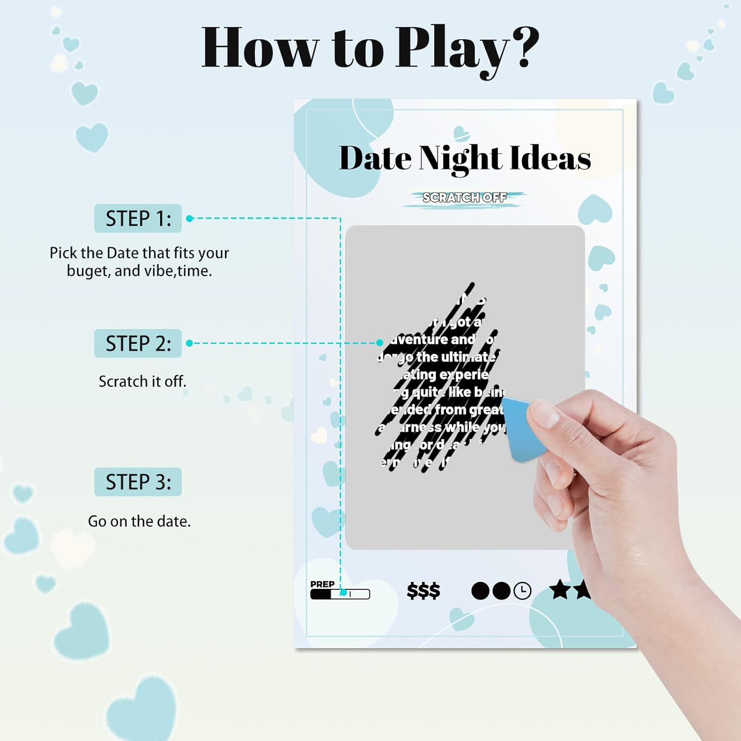 52 Ideas de citas nocturnas para raspar juegos de cartas para parejas, citas nocturnas, regalos de San Valentín para él y ella, ideas de regalos